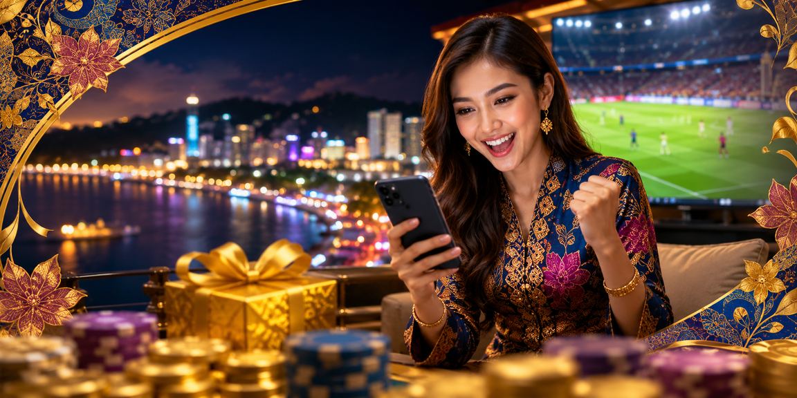 Paparan antara muka kasino mudah alih 50470 dengan motif rekaan batik Malaysia